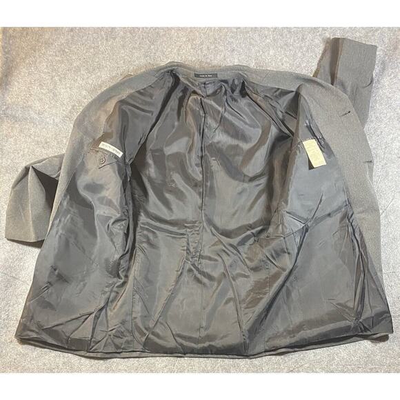 Emporio Armani Suit Jacket Mens 52 Gray Fitted Sports Jacket Wool Blend Stretch - Picture 5 of 11